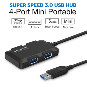 Wavlink 4-Port USB 3.0 Hub with Individual Switches & LEDs